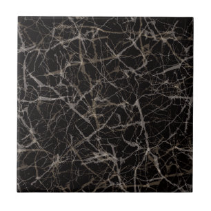 Carreau Texture de pierre de marbre noir élégant et sombre