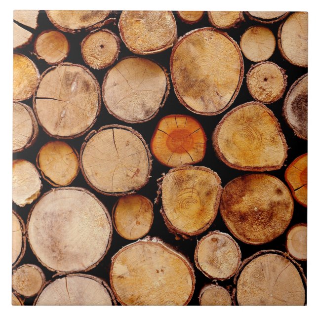 Carreau Texture de Pile de Bois (Devant)
