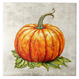 Carreau Texture fausse citrouille rustique aquarelle