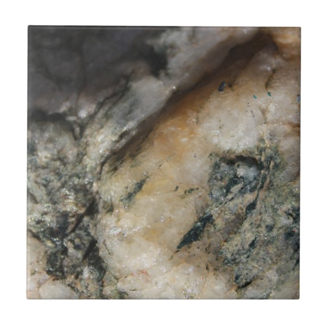 Carreau Texture noire et blanche de minerai de quartz (Devant)
