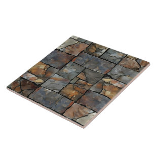 Carreau Textures de tuiles en pierre caillouteuse