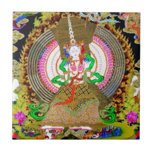 Carreau Thangka tibétaine orientale cool Usnisa Sitatapatr