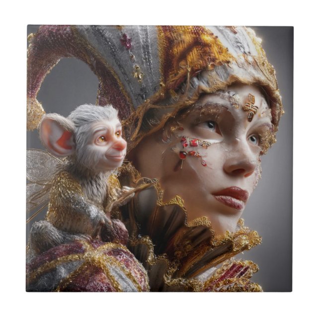 Carreau "The Harlequin Monkey with Magic Wings (Devant)