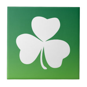 Carreau Thème irlandais de vert de trèfle