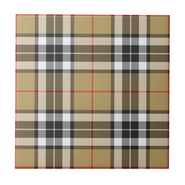 Carreau Thomson Camel Clan Chasse Tartan Plaid (Devant)
