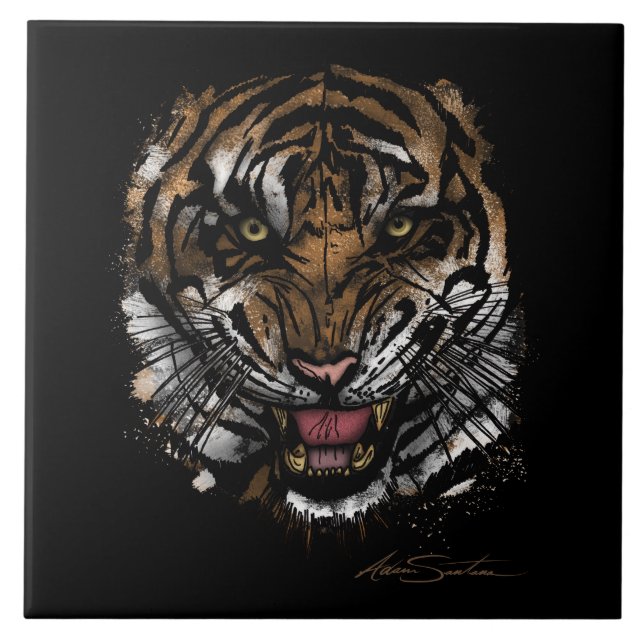 Carreau Tiger face (conception de signature) (Devant)