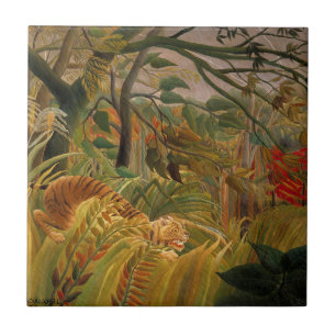 Carreau Tigre dans une tempête tropicale par Henri Roussea