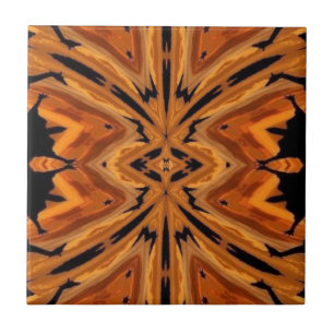 Carreau Tigre Tribal Modern Art Orange Golden
