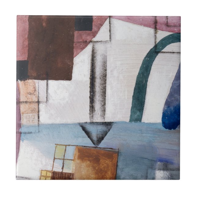 CARREAU TILE CÉRAMIQUE : KANDINSKY : PÊCHE BLANCHE : 1924 (Devant)