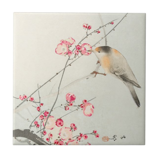 CARREAU TILE CÉRAMIQUE : OHARA KOSON : SONGBIRD (Devant)