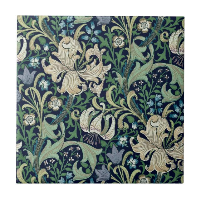 CARREAU TILE CÉRAMIQUE ; WILLIAM MORRIS : HONEYSUCKLE (Devant)