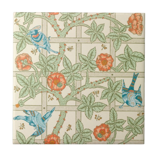 CARREAU TILE CÉRAMIQUE : WILLIAM MORRIS : TRELLIS (Devant)