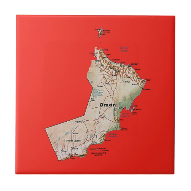 Carreau Tile de carte d'Oman (Devant)