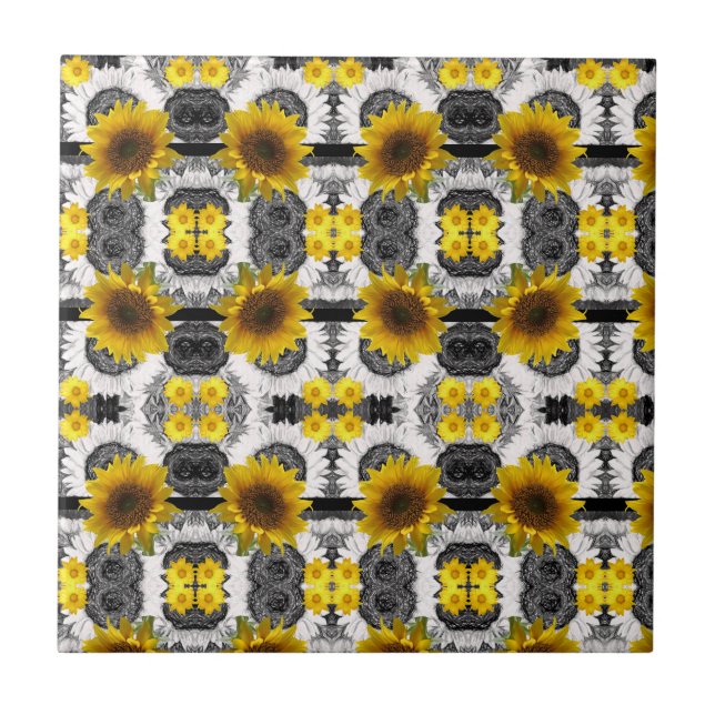 Carreau Tile de céramique tournesol (Devant)