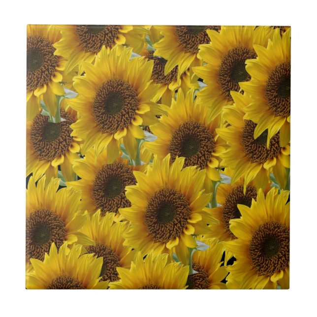 Carreau Tile de céramique tournesol (Devant)