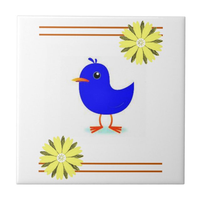 Carreau Tile de céramique tournesol (Devant)