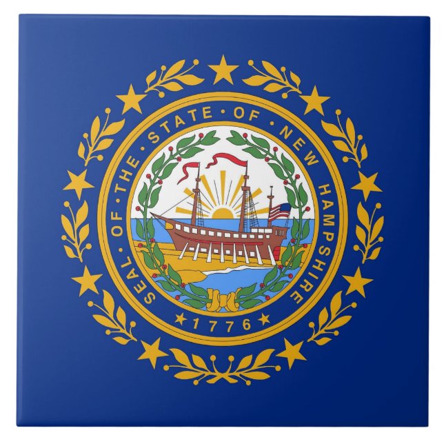 Carreau Tile drapeau de l'État du New Hampshire (Devant)