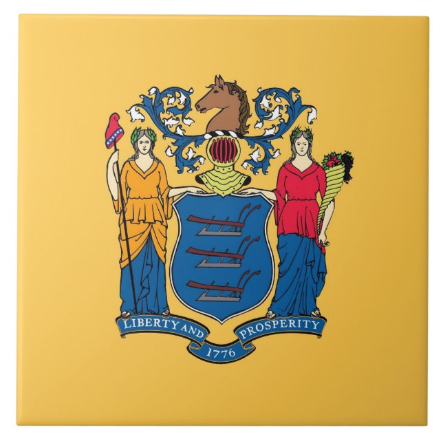 Carreau Tile du pavillon de l'État du New Jersey (Devant)
