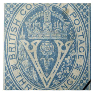 Carreau Timbre vintage de Colombie-Britannique
