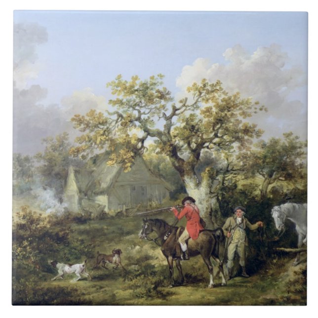 Carreau Tir de perdrix (huile sur la toile) (Devant)