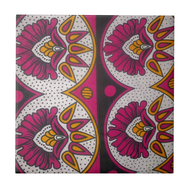 Carreau Tissu africain coloré Motif Art Print (Devant)