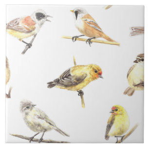 Carreau Tit birds motif