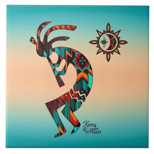 Carreau TITRE CÉRAMIQUE Kokopelli Sud-Ouest (Devant)