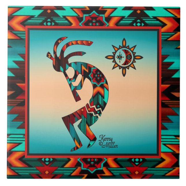 Carreau TITRE CÉRAMIQUE Kokopelli Sud-Ouest (Devant)