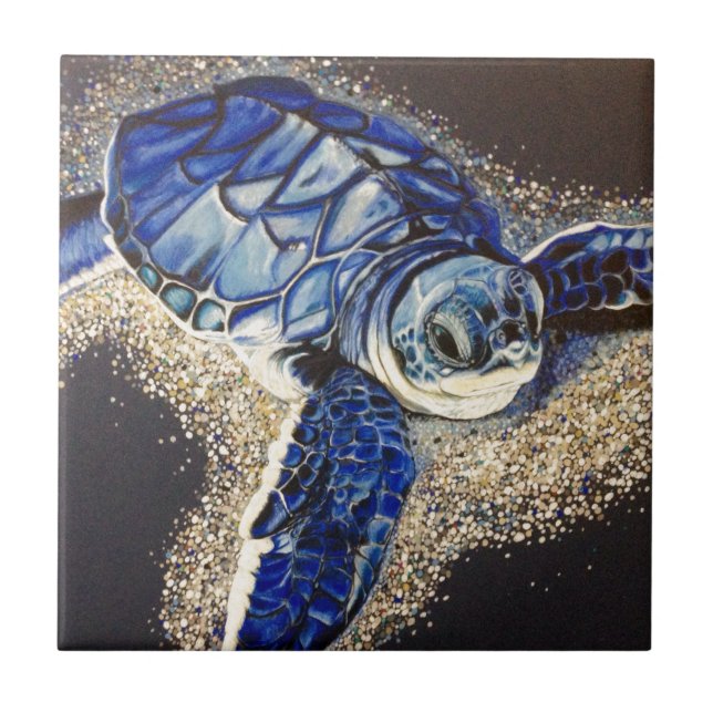 Carreau Tobin la tortue de mer de bébé (Devant)