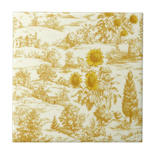 Carreau Toile de campagne au tournesol rustique dans des t