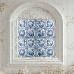 Carreau Toile De Jouy Française Pastorale Rustique Campagn
