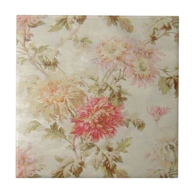 Carreau Toile floral français antique (Devant)