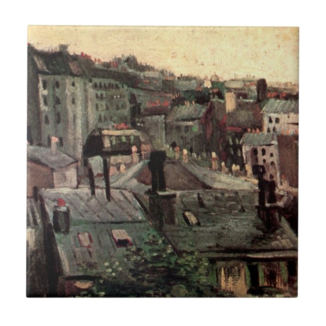 Carreau Toits et sacs de maisons par Vincent van Gogh (Devant)