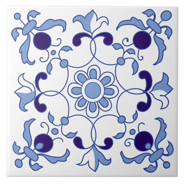 Carreau Tons bleu Petal Whimsy (Devant)