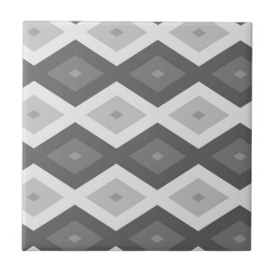 Carreau Tons de motif de diamant gris