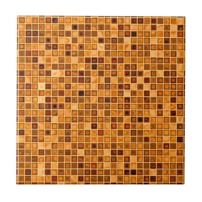 Carreau Tons De Rouille Orange "Aquarelle" Mosaïque Carrel (Devant)