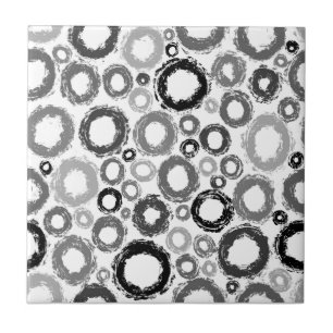 Carreau Tons gris et noir Cercles de brosse sèche