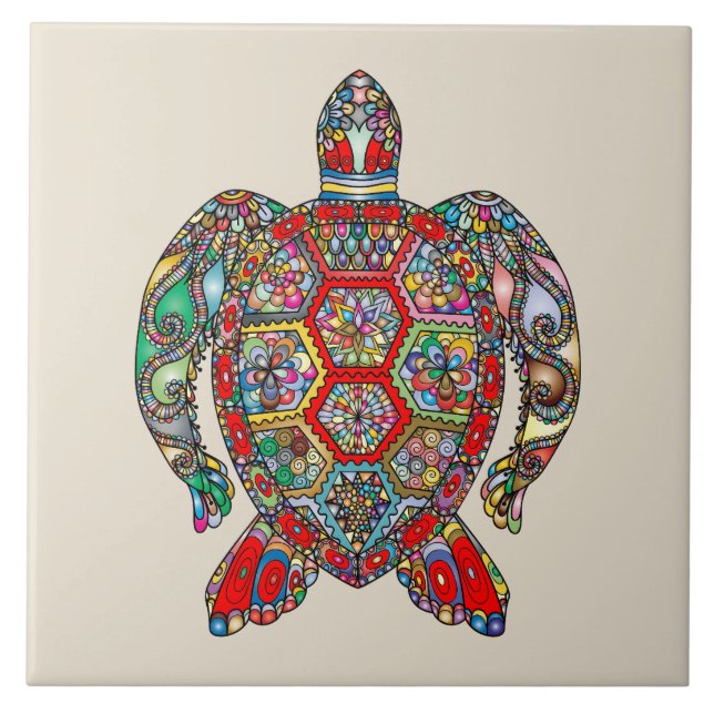 Carreau Tortue colorée (Devant)
