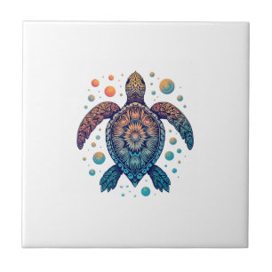 Carreau Tortue de mer hawaïenne Tie-Dye Vacances à Hawaï P