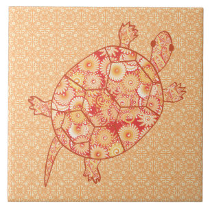 Carreau Tortue de remous de fractale - nuances de