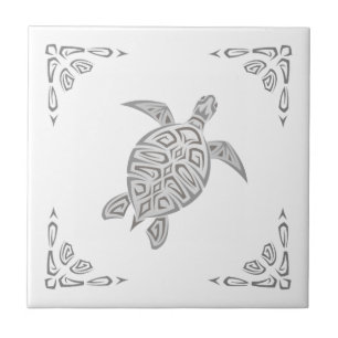 Carreau Tortue Et Ornement Gris