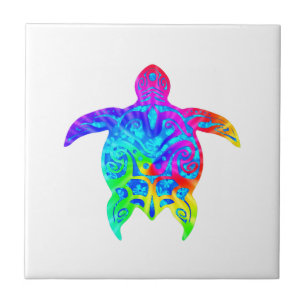 Carreau Tortue tribale colorée