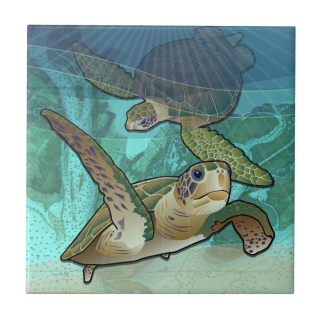 Carreau Tortues de mer côtières (Devant)