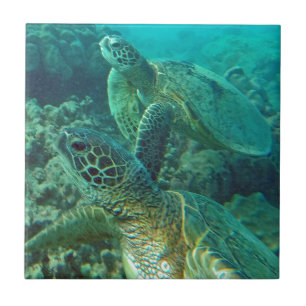 Carreau Tortues de mer vertes d'Hawaii
