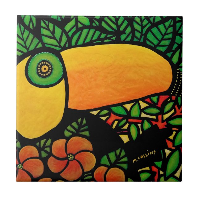 Carreau Toucan tropical d'oiseau (Devant)