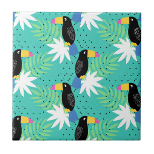 Carreau Toucans sur Teal