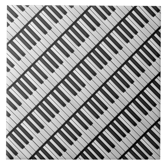 Carreau Touches de piano noir et blanc (Devant)
