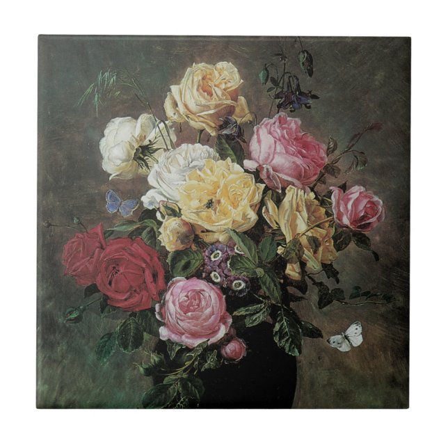Carreau Toujours la vie avec des fleurs dans Vase par Olaf (Devant)
