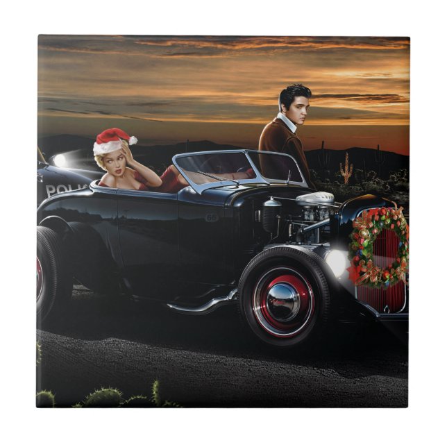 Carreau Tour de joie de Noël de Marilyn et d'Elvis (Devant)