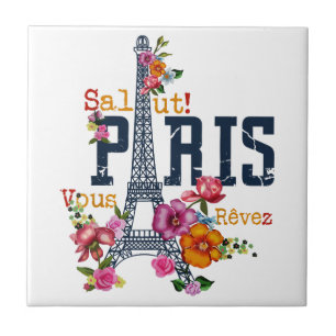 Carreau Tour Eiffel Paris Chemise Salut Flower Paris Fra